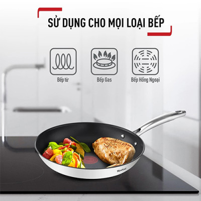 Chảo chiên Inox Tefal Duetto Plus (24cm/26cm/28cm) - Hàng chính hãng