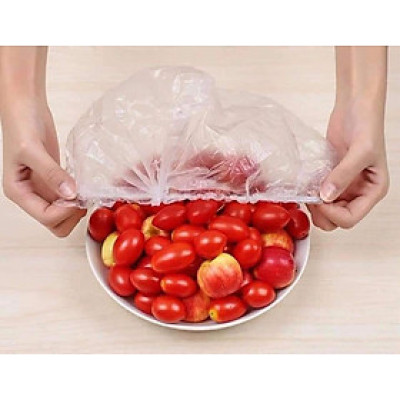 100 Túi Màng Bọc Thực Phẩm Thông Minh PE An Toàn Túi Gấu Có Chun Bọc Đồ Ăn Co Giãn Siêu Dai Cao Cấp Chính Hãng
