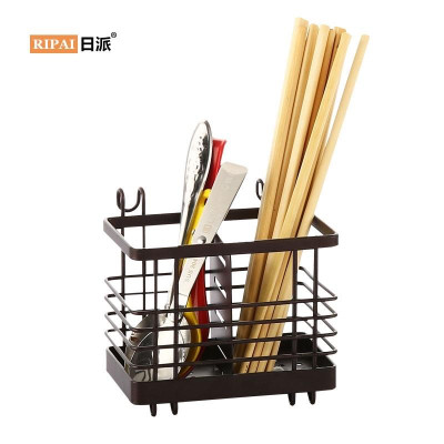 Ống cắm đũa thìa 2 ngăn thép sơn tĩnh điện có móc treo đẹp cao cấp