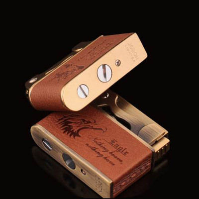 Vỏ Hột Quẹt Bật Lửa xăng đá bọc da Jobon ZB-612E họa tiết hình rồng, đại bàng