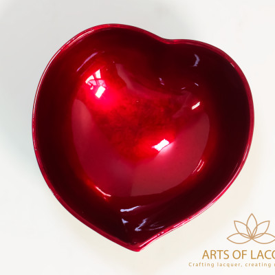 Bát Sơn Mài Trái Tim Đỏ