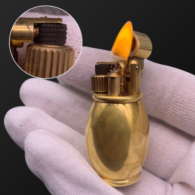 Vỏ Hột Quẹt Bật Lửa Xăng Đá Đồng Mini Z64 Thiết Kế Đẹp Độc Lạ Màu Vàng Sang Trọng - Dùng Xăng Bấc Đá Cao Cấp