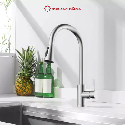Vòi bếp nóng lạnh TUSLO Luxury K001 chất liệu Inox, mạ Crom-Niken, công nghệ xoay 360 tiện nghi - Hoa Sen Home - Hàng chính hãng