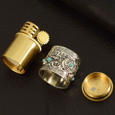 Vỏ Hột Quẹt Bật Lửa Xăng Mini Chief CF-212 Thiết Kế Họa Tiết Cổ Đẹp Độc Lạ - Dùng Xăng Bấc Đá Cao Cấp