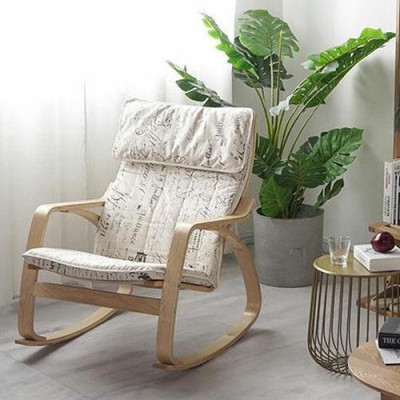 Ghế Bập Bênh Thư Giãn Gỗ Bạch Dương Cao Cấp, Đệm Bọt Biển Dày Dặn Thoáng Khí Đàn Hồi Cực Tốt Giá Sốc