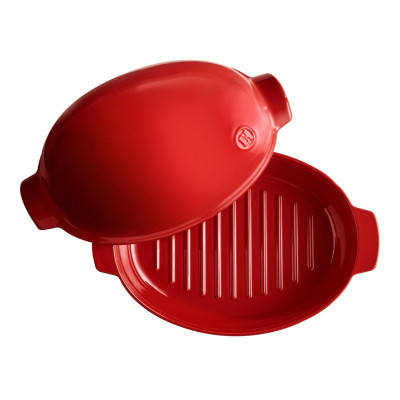 Thố Nướng Có Nắp Cỡ lớn Emile Henry EH348444 41,5 x 27,5 cm Màu Đỏ Burgundy Hàng chính hãng