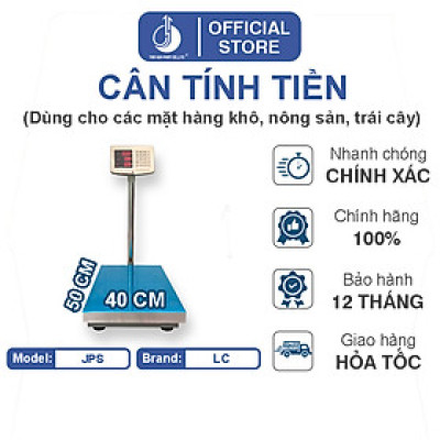 Cân Điện Tử Tính Tiền JPS - Mặt Bàn Cân 400x500MM - Đầu Chống Nước