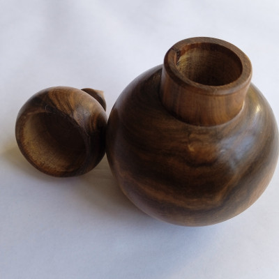 Lọ đựng tăm NH HOME hình chuông gỗ bách xanh 