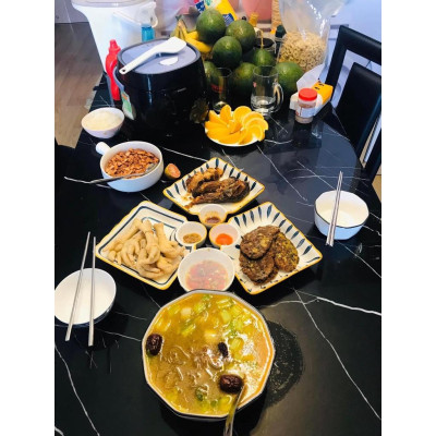 Đĩa sứ phong cách Nhật - hình vuông có ô đựng chấm sốt cực xinh