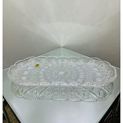 Đĩa Bầu Dục Pha Lê Mài M57 Bohemia – Tinh Hoa Nghệ Thuật Từ Tiệp Khắc Hàng chính hãng