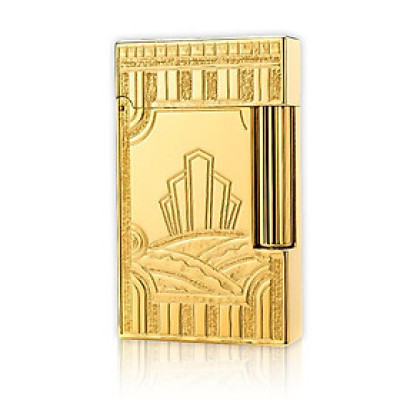 Vỏ Hột Quẹt Bật Lửa Upon Khắc Chìm 3D Dòng Sông Seine D87V Màu Vàng - Dùng Gas Đá Cao Cấp