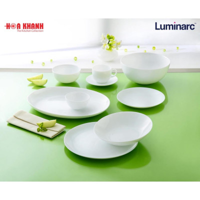Đĩa Sâu Thủy Tinh Luminarc Diwali Trắng 20cm - bộ 6 đĩa - N3605