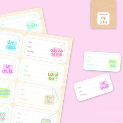 Bộ 20 Nhãn Vở A Lớp 3-4-5 - Linh Lan