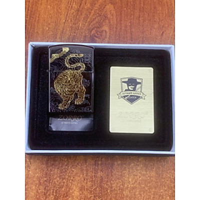 Vỏ Hột Quẹt Bật Lửa Xăng Đá Zorro Mạ Bạch Kim Chủ Đề Mãnh Hổ Trường Thành Bản Giới Hạn Z92122