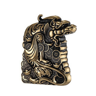 Vỏ Hộp Quẹt Bật Lửa Xăng Đá Zorro Z-KJ1014 Hình Tỳ Hưu Giữ T.iền Tài Lộc May Mắn - Nhiều Màu