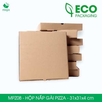 MPZ08 - 31x31x4 cm - 60 Hộp nắp gài pizza đa dụng - Hộp nắp gập, hộp carton gói hàng, hộp quà