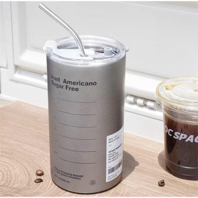 Cốc giữ nhiệt INOX ONGTRE bằng thép không gỉ có ống hút hiệu suất 6-8 tiếng