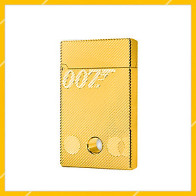 Vỏ Hột Quẹt Bật Lửa Upon Điệp Viên 007 Xọc Chéo DX15V Màu Vàng - Dùng Xăng Bấc Đá Cao Cấp