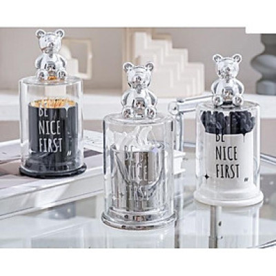 LỌ ĐỰNG TĂM BẰNG SỨ NẮP ĐẬY THỦY TINH TRONG SUỐT