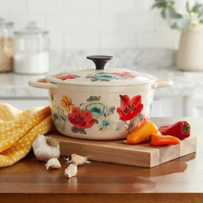 Nồi The Pioneer Woman Vintage Bloom dung tích 3 lít Hàng chính hãng