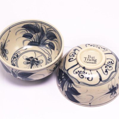 Bộ 10 Chén Cơm Vẽ Chuồn Men Rạn MNV-BOA05