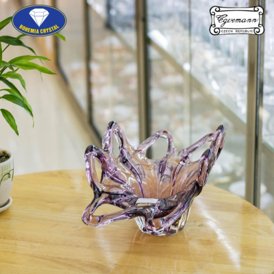 Khay Đĩa Nghệ Thuật Pha Lê Tiệp Bohemia Egermann 45cm Hàng chính hãng