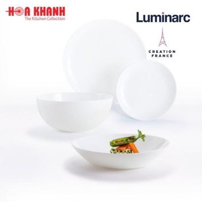 Đĩa Sâu Thủy Tinh Luminarc Diwali Trắng 20cm - bộ 6 đĩa - N3605