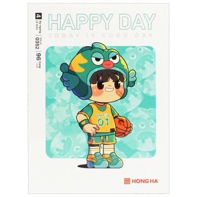 Tập Class Happy Day - 4 Ô Ly Ngang - 96 Trang 58gsm - Hồng Hà 0352 (Mẫu Bìa Giao Ngẫu Nhiên)