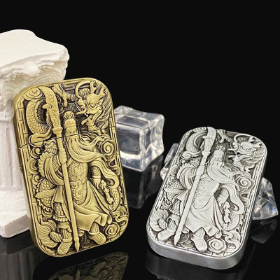 Vỏ Hột Quẹt Bật Lửa Xăng Đá HG05-QC Họa Tiết Quan Công Độc Lạ - Nhiều màu