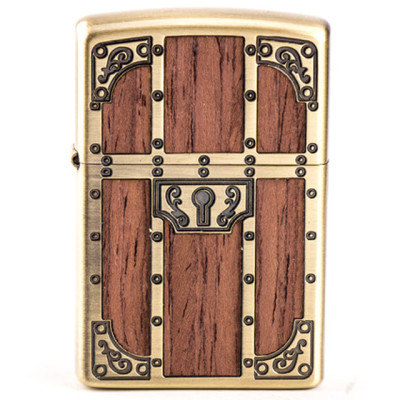 Vỏ Hột Quẹt Bật Lửa Xăng Đá Zorro Z91032 Họa Tiết Chiếc Rương - Dùng Xăng Bấc Đá Cao Cấp