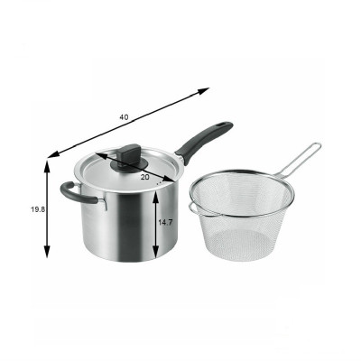 Bộ nồi xửng hấp inox Tsubame có tay cầm kèm vợt lọc -nội địa Nhật Bản