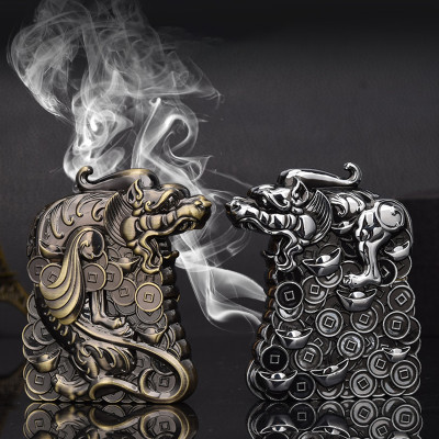 Vỏ Hộp Quẹt Bật Lửa Xăng Đá Zorro Z-KJ1014 Hình Tỳ Hưu Giữ T.iền Tài Lộc May Mắn - Nhiều Màu