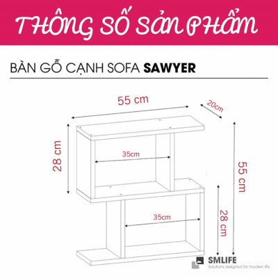 Bàn cạnh sofa SMLIFE Sawyer