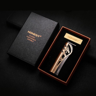 Vỏ Hột Quẹt Bật Lửa Khò 1 Tia Honest BCZ- 457 Họa Tiết Hoa Văn - Dùng Gas Cao Cấp