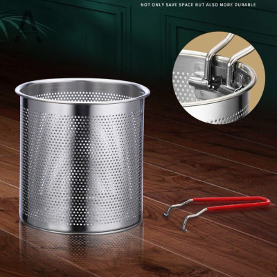 Nồi Chiên Nhúng Ngập Dầu Inox 304, Bộ Nồi Kèm Rổ Lọc Dầu 2 IN 1 Không Gỉ