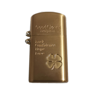Vỏ Hột Quẹt Bật Lửa Xăng Đá Dolphin 2BX Họa Tiết Cỏ 4 Lá May Mắn Độc Đáo