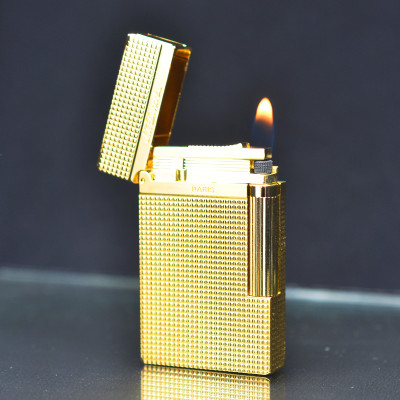 Vỏ Hột Quẹt Bật Lửa Ga Đá Upon D26V/B Họa Tiết Ô Vuông Nhỏ, Sang Trọng, Lịch Lãm - Dùng Ga Đá Cao Cấp