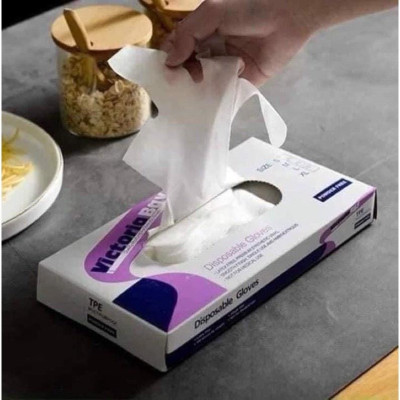 Hộp 100 Găng Tay Mỏng, Siêu Dai, Dùng 1 Lần, Nấu Ăn - Làm Bếp - Vệ Sinh - Tiện Dụng Trong Nhà - TakyHome 5858