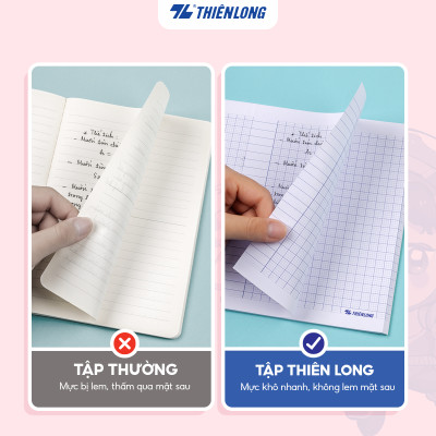 Combo 5/10 Tập học sinh Thiên Long 96 trang 4 ô ly vuông 2mm 100gsm TP-NB061/AK - Vở học sinh Akooland dày, thiết kế đẹp