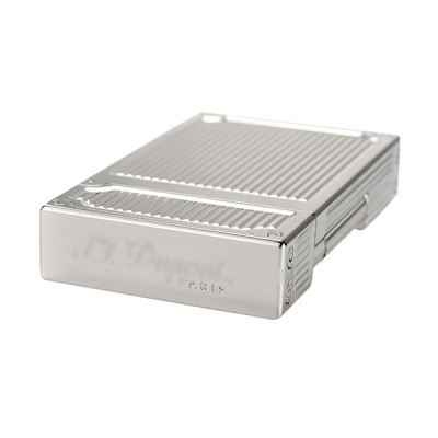 Vỏ Hột Quẹt Bật Lửa Upon Gas Đá D118B Họa Tiết Kẻ Dọc Cách Điệu Hoa Văn 4 Góc Màu Bạc - Dùng Gas Đá Cao Cấp