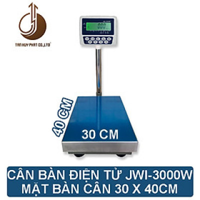 Cân Bàn Điện Tử JWI-3000W - Mặt Bàn Cân 300x400MM