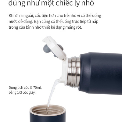 Bình giữ nhiệt Lock&Lock 505ml Maman Cup Vacuum Bottle LHC1487 - Hàng chính hãng, nắp dùng làm cốc nước uống - JoyMall