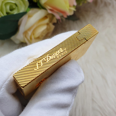 Vỏ Hột Quẹt Bật Lửa Upon Điệp Viên 007 Xọc Chéo DX15V Màu Vàng - Dùng Xăng Bấc Đá Cao Cấp