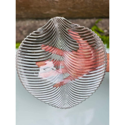 Đĩa Thuỷ Tinh Pha Lê Hình Chiếc Lá kt 24x24cm Đựng Hoa Quả Bánh Kẹo - HÀNG CHÍNH HÃNG MINIIN