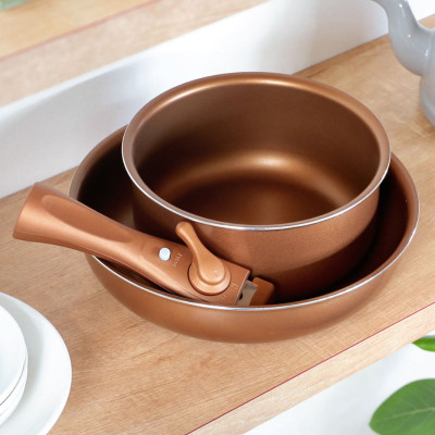 Bộ nồi chảo chống dính Visions tay cầm rời VS DTC-3/JP - Hàng chính hãng( Chỉ giao HCM)