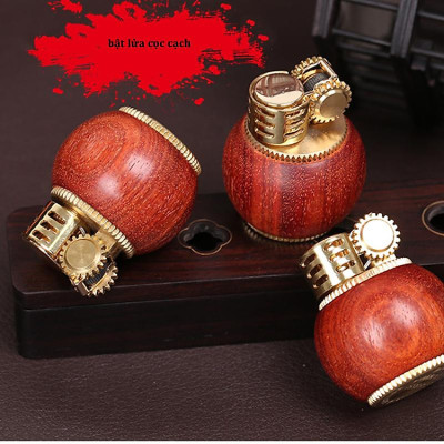 Vỏ Hột Quẹt Bật Lửa Xăng Đá Zorro Z583 Thiết Kế Tròn Nhỏ Gọn Tiện Lợi, Ốp Gỗ Cao Cấp - Dùng Xăng Bấc Đá