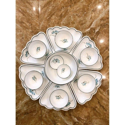 Bát đĩa hoa mặt trời sứ Bát Tràng