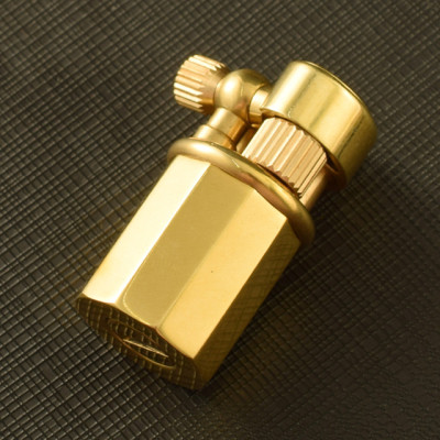 Vỏ Hột Quẹt Bật Lửa Xăng Đá Mini Đồng Z65 Thiết Kế Đẹp Độc Lạ Màu Vàng Trơn - Dùng Xăng Bấc Đá Cao Cấp