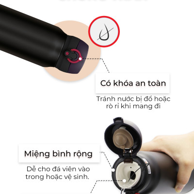 Bình giữ nhiệt Nhật Bản inox Thermos nút bấm 500ml JNL 502 SBR (JNL - 500/2) - Hàng chính hãng