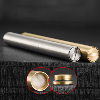 Vỏ Hộp Quẹt Bật Lửa Xăng Đá CF-045 Kiểu Dáng Nhị Khúc Siêu Nhỏ - Vàng